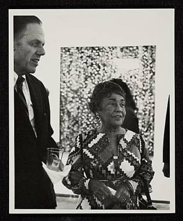 Alma Thomas at the opening of her Whitney Museum show in 1972.