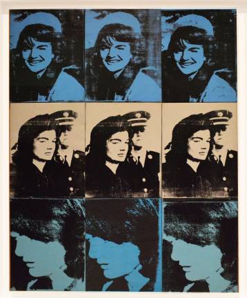 Andy Warhol, "Nine Jackies," 1964, Acrylic and silkscreen ink on linen, nine panels, 60 3/8 × 48 1/4 in. Credit: Adel Gorgy