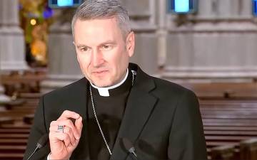 Bishop Ronald Hicks, from Joliet, Ill., at a press conference in St. Patrick’s Cathedral on Dec. 18 where he was introduced as the successor to Cardinal Timothy Dolan, who had reached the mandatory retirement age of 75.