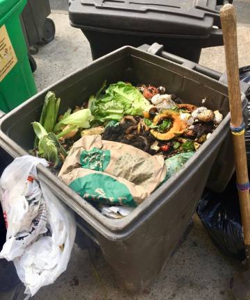 New Yorkers across the city are collecting food waste in their homes as part of the city’s effort to achieve zero waste by 2030. Many receive curbside collection services from the Department of Sanitation, while others bring their waste to drop-off sites in all five boroughs. Photo: Ariana Giulia Reichler
