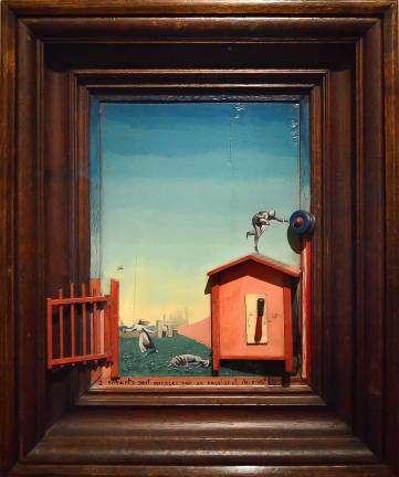 In Max Ernst's &quot;Two Children Are Threatened by a Nightingale&quot; incongruous elements create psychological tension. Photo: Adel Gorgy