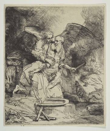 Rembrandt, “Sacrifice of Isaac,” 1655. Etching and drypoint, 6 1/8 x 5 1/8 inches. The Metropolitan Museum of Art. Photo courtesy The Metropolitan Museum of Art