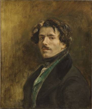 A self-portrait by Eug&egrave;ne Delacroix, with the painter exuding calm and confidence, is among more than 150 oils, watercolors, drawings, prints and other objects on view at The Met Fifth Avenue through January 6. Eug&egrave;ne Delacroix (French, 1798–1863). “Self-Portrait in a Green Vest,” ca. 1837. Oil on canvas, 25 9/16 x 21 7/16 in. Mus&eacute;e du Louvre, Paris. &Copy; RMN — Grand Palais (Mus&eacute;e du Louvre)/Michel Urtado