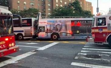 Two buses collided on E. 23rd St. on July 6th near the service road of the FDR Drive. Dozens were injured. Photo: FDNY via Twitter.