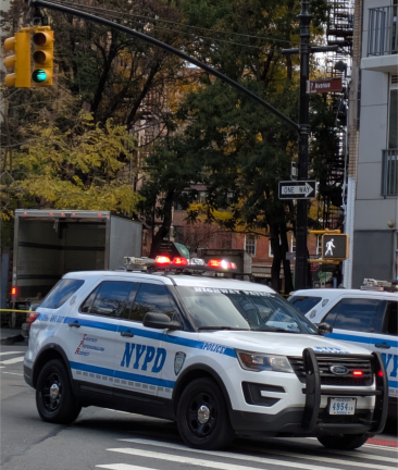 Police at the scene of the fatal incident.