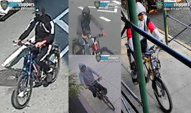 E-bike crew targets women in city-wide robbery pattern.