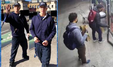 Left: NYPD traffic agent puncher; Right: Swastika-painting graffiti vandals—note masks and gloves.