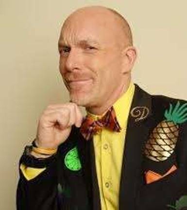 Max Szadek aka Mr. Divabetic decked out in his "fruit suit." Photo: Winston Kerr, Kerr Photo   