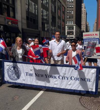 Left to right: Council Members Gale Brewer, Amanda Faríus, Christopher Marte, Crystal Hudson.
