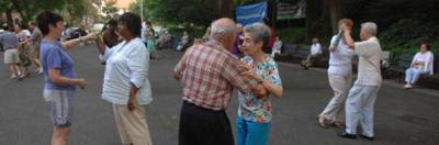 Older adults dancing in the park. Photo courtesy of NYC Parks