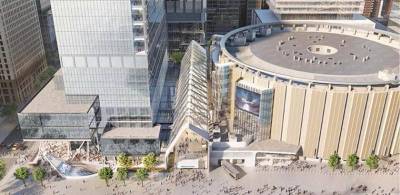 Opponents call this “eyewash”: Hochul and the ESD’s planned underground Penn Station, with the long atrium next to the truck bay being the predominant source of bringing natural light to the two-block station. Rendering by FX Collaborative
