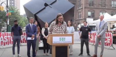 Sievren Versteeg, the mastermind behind the restored Astor Place Cube’s and its improved spin mechanism, explained his fabrication methodology at an unveiling ceremony on July 18.