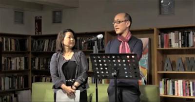 Dr. Shinhee Han and Professor David L Eng speak at the Asian American Writers' Workshop. Photo: Via AAWW livestream