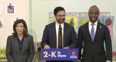 NYC Mayor Mamdani, alongside DOE Chancellor Kamar Samuels and NYS Governor Kathy Hochul, announced over 2,000 children received offers for the inaugural 2-K public school class, out of an application pool of 5,700 Aug. 4.