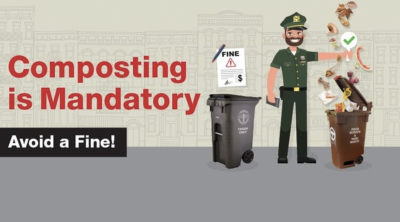 The DSNY began enforcing the city’s new composting mandate, and violators will now be charged a fine for disregarding the new regulations. For the first six months, the law was voluntary. Now it is mandatory.
