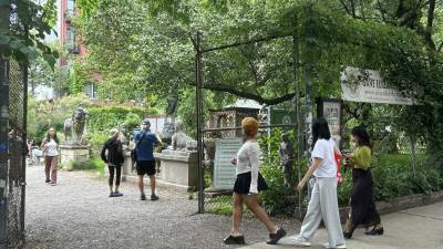 Elizabeth Street Garden on May 29, 2024. This green space in SOHO near the border of Little Italy has been at the hub of ongoing debate between the people who want to save the garden and the city that wants to solve the senior affordable housing crisis by erecting affordable housing on the plot. Photo Credit: Alessia Girardin.