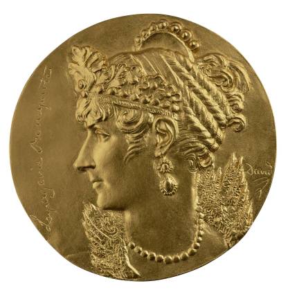 Pierre-Jean David d’Angers (1788–1856). "Josephine Bonaparte (1763–1814); Empress Consort of France 1804–10; Queen Consort of Italy 1805–10)," ca. 1832. Gilt copper alloy, cast; 177.8 mm. Scher Collection; promised gift to The Frick Collection. Photo: Michael Bodycomb