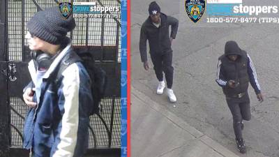 Left: Wanted for sex abuse at West 4th Street subway station, Feb. 8; Right: wanted for carjacking, Feb. 23.