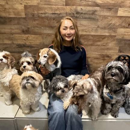 Jun Takama of Dogma NYC and some of her clients.