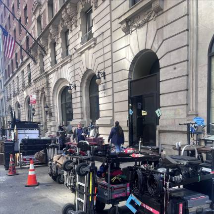 The shooting occurred just up the block from a film set, which a film blog indicated is related to the new CBS<i> </i>show “CIA.”