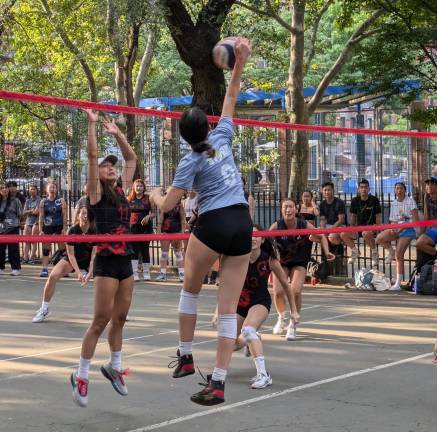 Women compete in New York Mini “9-Man” (&amp; 6 Women) volleyball tournament, July 24, 2024.