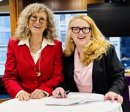 The editors of “The Families”: Cantor Fitzgerald Relief Fund co-founder Edith Lutnick (l.) and Relief Fund General Counsel Caroline Aiken Koster (r.).