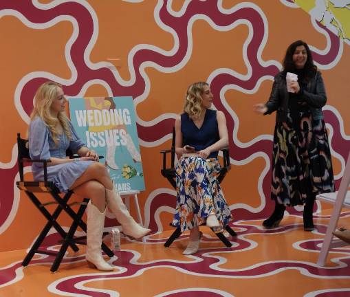 Author Elle Evans (left) with Elle culture writer Lauren Puckett-Pope (center) and Kathleen Harris, executive editor of Zibby Books. Photo: Lorraine Duffy Merkl