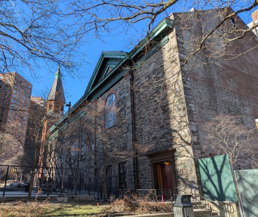 Churhc of St. Mary’s fieldstone on its eastern side.
