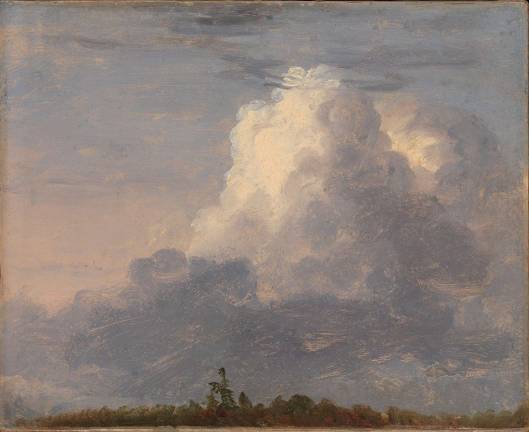 Thomas Cole (American [born England], Lancashire 1801–1848 Catskill, New York). "Clouds," ca. 1830s. Oil on paper laid down on canvas, 8 3/4 x 10 7/8 in. (22.2 x 27.6 cm). The Metropolitan Museum of Art, New York, Morris K. Jesup Fund (2013.201). Image © The Metropolitan Museum of Art
