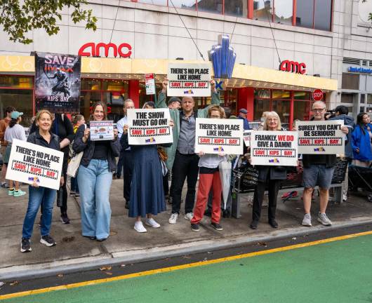The rally was attended by dozens of residents who say the Kips Bay AMC 15 is essential to the neighborhood and want to see NYU Langone, which plans to buy the site, discuss a compromise.