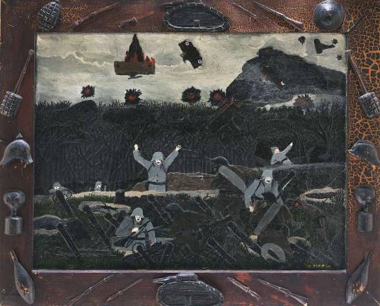 Horace Pippin (1888–1946). "The End of the War: Starting Home," 1930–33. Oil on canvas, 26 × 30 1/16 in. Philadelphia Museum of Art, Gift of Robert Carlen, 1941.