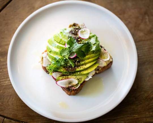 Avocado toast at Fairfax