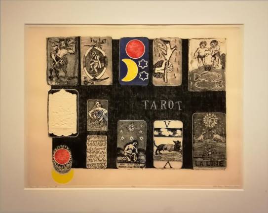 House of Tarot, an etching by Betye Saar in her solo exhibition at MoMA.