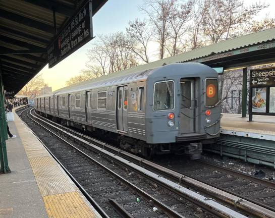 Headed toward Brighton Beach, the B train travels through much of Southern Brooklyn above the streets, flying through local stops, affording a view of NYC’s most populous borough. Soon? The diverse culture of Brighton Beach, the final stop.