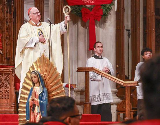 Cardinal Timothy Dolan at St Patrick’s Feast of Our Lady of Guadalupe.