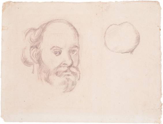 Paul Cézanne. Self-Portrait and Apple (Autoportrait et pomme). 1880–84. Pencil on paper, 6 13/16 × 9 1/16″ (17.3 × 23 cm). Cincinnati Art Museum. Gift of Miss Emily Poole. Bridgeman Images