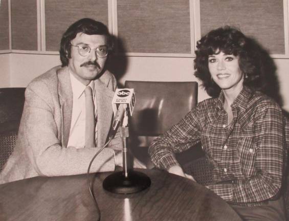 Bill Diehl in the studio with Jane Fonda. Photo courtesy of American Broadcasting Co., Inc.