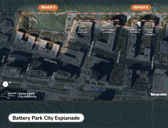 The South Cove area of Battery Park City including the “Upper Room.”