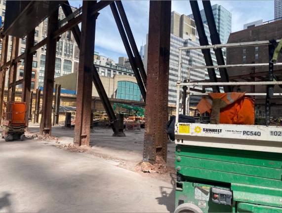 Workers have torn down what was once the majestic Hotel Pennsylvania on Seventh Ave in a prime spot directly across from Madison Square Garden. Photo: Layla Law-Gisiko