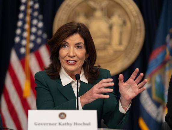 Governor Kathy Hochul before last November’s election paused the congestion pricing toll and then lowered the toll from $15 to $9. She said it is meeting all its early goals, but has not revealed how much revenue the tolls have generated for the MTA in the first six months.