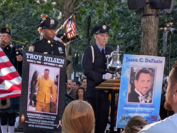 Ringing of the bell for a moment of silence.