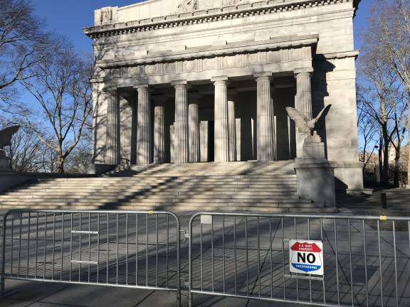 Who’s buried in Grant’s Tomb? Actually, no one. The general is entombed, not buried. But you won’t be able to see the answer to the old joke until the U.S. government reopens. The national memorial, seen in a recent photo, remains closed. Photo courtesy of City Council Member Mark Levine