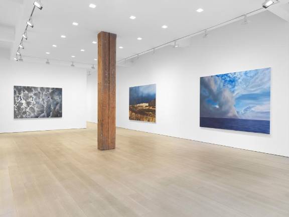 Installation view, April Gornik at Miles McEnery Gallery.