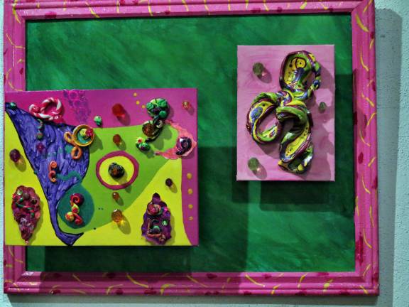 Artwork on display in lobby at Theater for the New City's Lower East SIde Fesrtival of the Arts May 25, 2024.