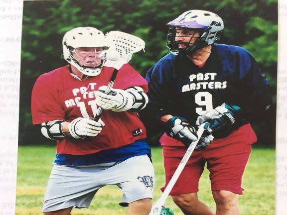 Stephan Russo (#9) in Past Masters action at Lake Placid. Photo courtesy of Stephan Russo ?