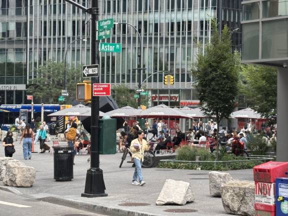 This was the scene of a collision between two bikes on Aug. 16 during the Summer Streets road closure. A social media campaign is underway to find the hit-and-run rider who slammed into the back of another e-bike, causing the 35-year-old woman to crash onto the pavement and dislocate her shoulder.