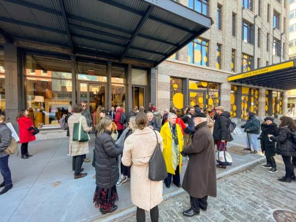 Dozens gathered on Gansevoort Street for the ribbon cutting ceremony and a tour. Photo: Abigail Gruskin