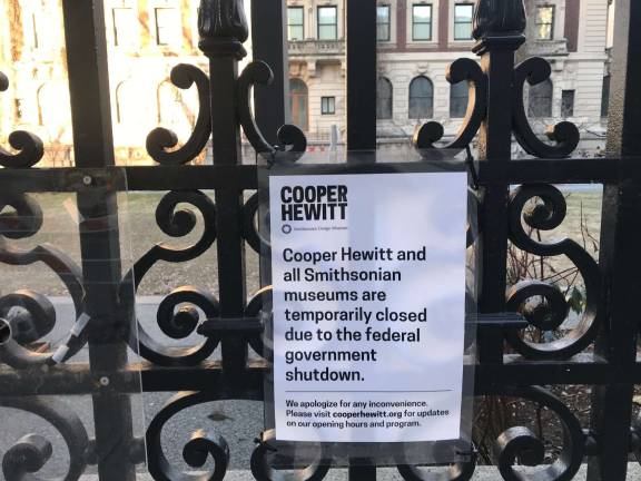 The Cooper Hewitt Smithsonian Design Museum on Fifth Avenue in a Jan. 13 photo. The public will be barred from the landmark Carnegie Mansion until the federal government reopens. Photo: Douglas Feiden