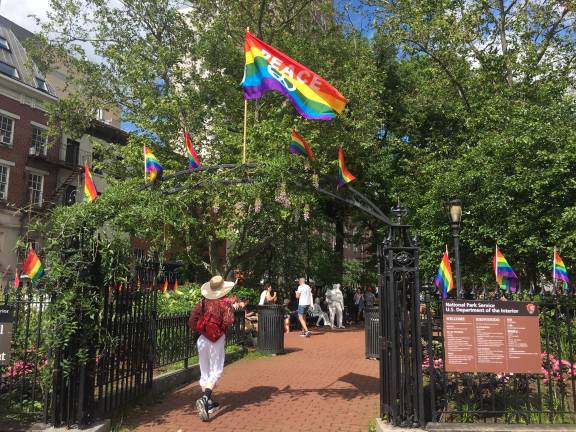 Christopher Park, across from the Stonewall Inn, is part of an eight-acre area designated as a national monument by President Obama in 2016. Photo: Jaden Satenstein