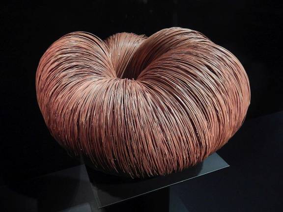 "Wave," 1981, by Monden Kogyoku, utilizes tiger bamboo and the “rolling-weave” (uneri-ami) technique. Photo: Adel Gorgy